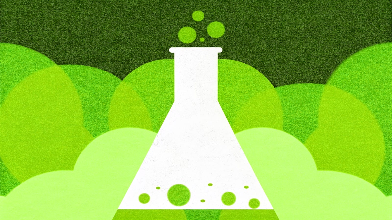 Zielona aurora z kolbą laboratoryjną — testy A/B