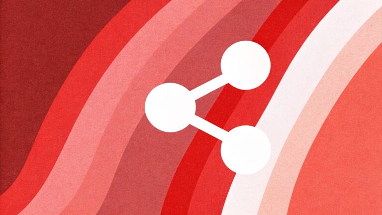 Symbol udostępniania na czerwonym tle — udostępnianie wizytówki Google