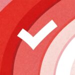 Biały znacznik wyboru na czerwonym tle — weryfikacja wizytówki Google