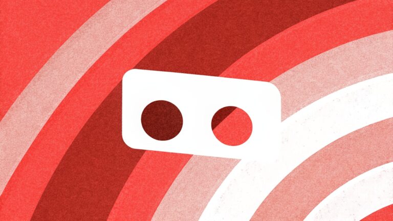 Białe gogle VR na czerwonym tle — wirtualny spacer Google