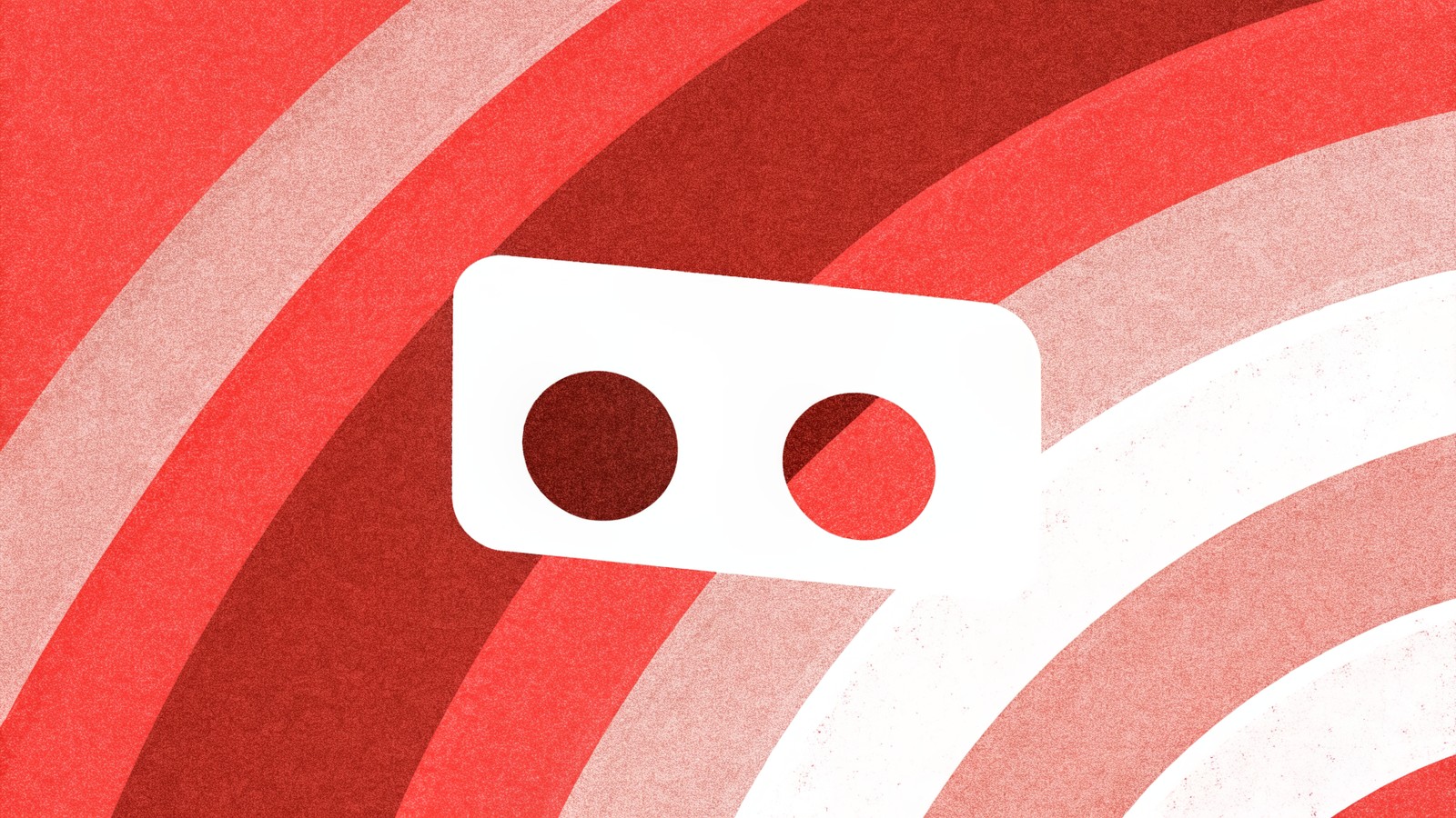 Białe gogle VR na czerwonym tle — wirtualny spacer Google